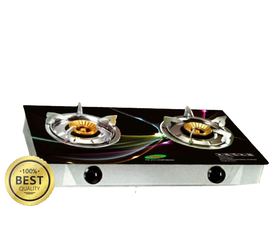 PARK GLORIOUS  90MM  120MM BRASS CAP 3D Tempered Glass Double Gas Stove